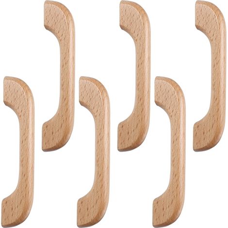6 Pièces Poignées Meuble Bois Massif 96Mm Entraxe Poignée Pont Pour Armoire Tiroir Cuisine Placard Décor Champêtre (1/5)