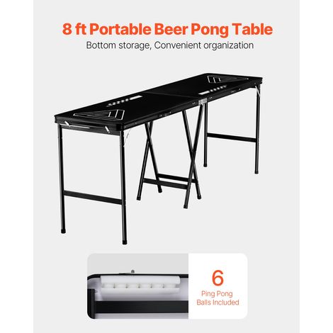 Table de Beer Pong 240x60x90 cm Table de Jeu à Boire Pliante Portable, Ensemble pour Bière-pong Fête Partie Camping Pique-nique Ava… (1/5)