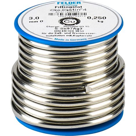 Felder Cu-Rotin® 4 Lötzinn Spule, bleifrei Sn97Ag3 250 g 3 mm