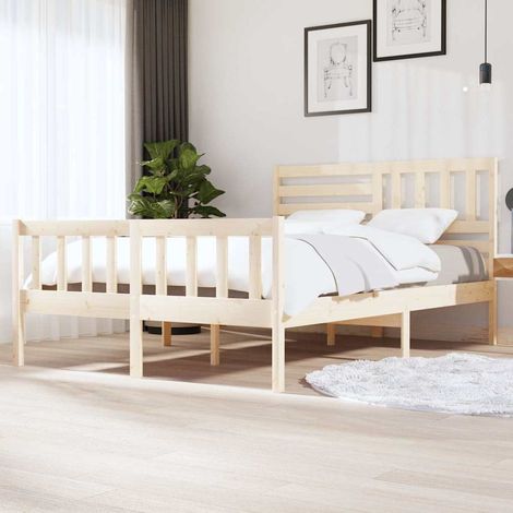 Estructura de cama de madera maciza 140x200 cm (1/5)
