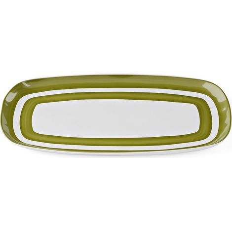 GUZZINI Vassoio L Riviera Melamina 43 x 23,5 Cm Bianco Verde (1/2)