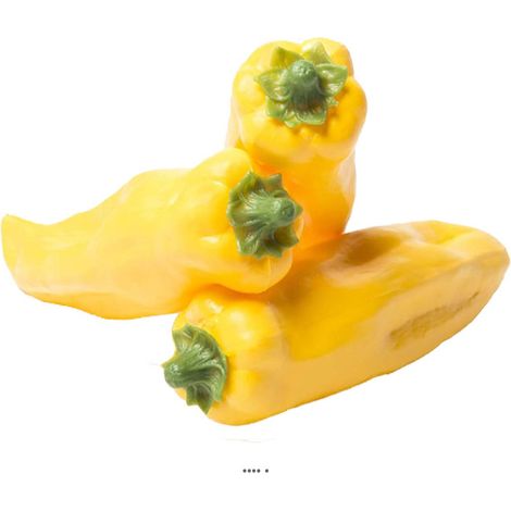 Piment jaune artificiel en lot de 3 en Plastique soufflé L 160x40 mm (1/3)