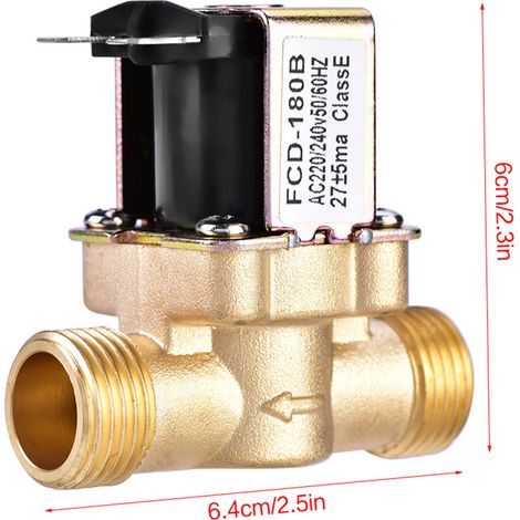 1/2" AC 220V Normalerweise geschlossenes elektrisches Magnetventil aus Messing zur Wassersteuerung (1/5)