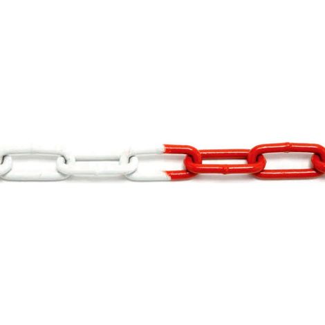 catena a maglie in acciaio bicolore rosso/bianco ø 6 mm DIN 763 confezione da 30 m