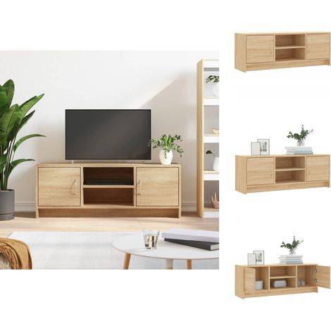 TV-Möbel - Living TV-Schrank Sonoma-Eiche 102x30x37,5 cm Holzwerkstoff (1/5)