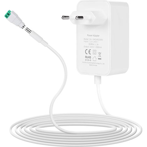 Alimentation Universelle 24V DC 2A, AC 110-240V 50/60Hz, Adaptateur Secteur avec DC Connecteur Femelle pour Box TV, Bandes LED, Caméra, Routeur et électroniques Ménagers (1/5)
