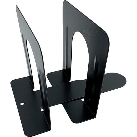 Skid Metal Book Ends for Shelves Heavy Duty Bookends, Black, Pair (1/3/8/20/80 pr) (1) (1/3)