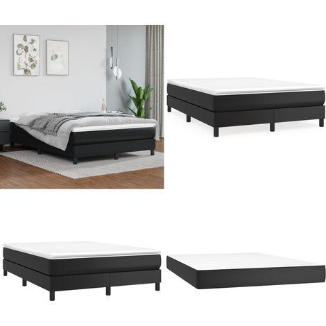Boxspringbett mit Matratze Schwarz 140x200 cm Kunstleder - Boxspringbett - Doppelbett - Bettenrahmen - Kunstlederbett - Schwarzes Bett - Home & Living (1/5)