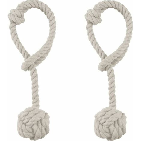Embrasse pour Rideaux Beige, 2 Pièces Embrasses de Rideaux, Embrasses Rideau Tricotées à la Main, Embrasse de Corde de Rideau, Rideaux Boucle Décoration pour la Chambre et du Burea (1/5)
