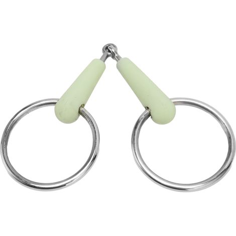 Mors de filet de cheval en acier inoxydable enveloppé de caoutchouc, bouche à anneau ample pour l'entraînement à l'équitation (1/5)