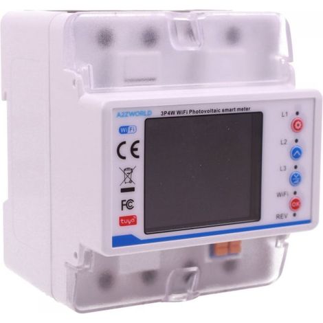 Contatore Trifase WiFi 100A 4P/4M 230V AC, Potenza Consumi e Temperatura