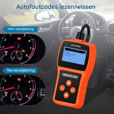 OBD2 Scanner - Lecteur De Codes DTC EOBD - Test Tension Batterie - Affichage Définitions Erreurs - Compatible Voitures Essence Et (1/5)