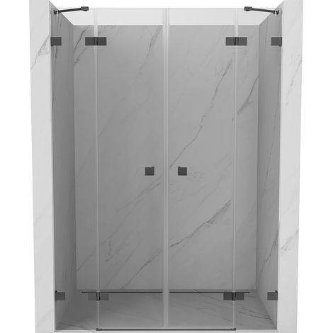Mexen Lunar Duo Pendeltür Dusche 140 cm, transparent, gun gray gebürstet - 834D-140-000-66-00