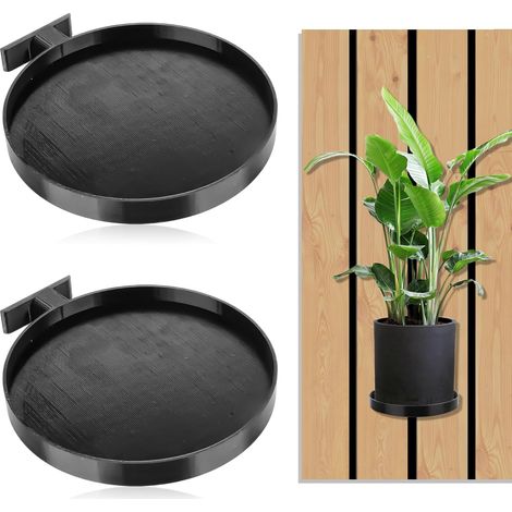 Lot de 2 plateaux pour plantes, accessoires pour panneaux acoustiques, supports de terreau, panneaux acoustiques pour plantes, fleurs et accessoires de décoration (1/5)