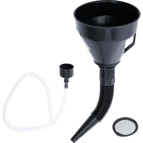 Jeu d'Entonnoirs de Remplissage d'Huile 3 pcs D.135 mm - Buse et Tuyau Flexibles - Pratique et Polyvalent - D-Work