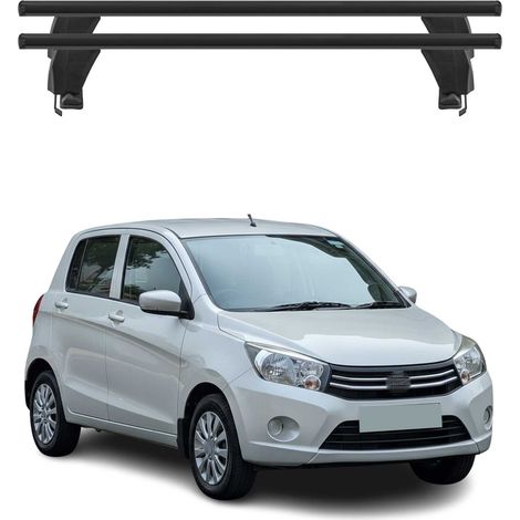 OMAC Dachträger Querträger Alu für Suzuki Celerio 2014-2021 – Abschließbar – T-Nut – City-Crash-getestet – Max. 50 kg Schwarz (1/5)