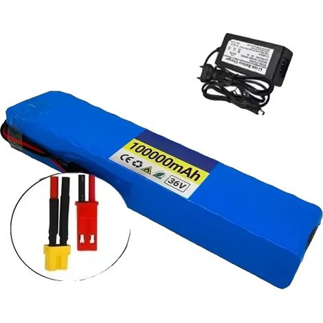 Lithium-Batteriepack, 36V, 20Ah wiederaufladbare Batterie für E-Bikes und Mobilitätsgeräte, XT30-JST-Ladegerät (1/2)