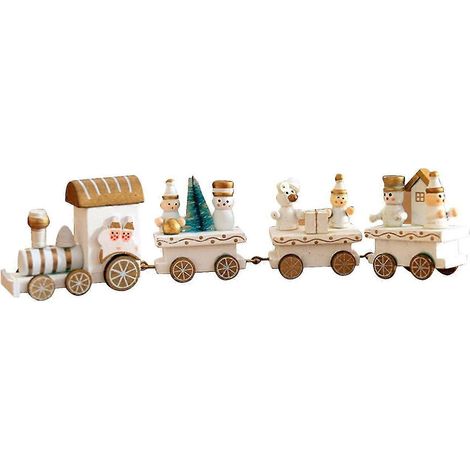 Petit train de Noël en bois, idéal comme décoration de Noël, idée cadeau pour les enfants, jouet pour les fêtes de Noël et la décoration des crèches. (1/5)
