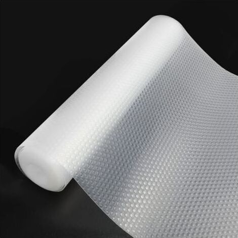 Tapis Fond de Tiroir Antiderapant Non-adhésif, Tapis de Frigo Cuisine Antibactérien et Lavable Transparent, DIY Fond de Tiroir Antidérapant, EVA Plastique Protection 45200cm (1/4)
