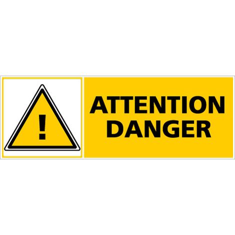 Panneau ATTENTION DANGER (C0275) - Adhésif - 210 x 75 mm