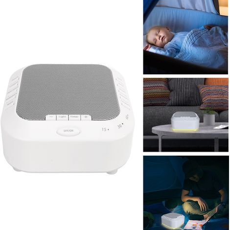 Dispositivo portátil con luz suave y sonidos relajantes, control de volumen y 28 sonidos relajantes para un sueño reparador en adultos y bebés, ABS, gris, 1200 mAh, temporizador. (1/5)