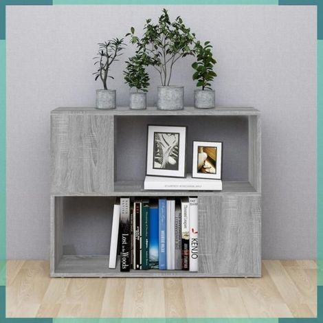 826645 Bibliothèque/Séparateur de pièce Sonoma gris 80x24x63 cm (1/5)