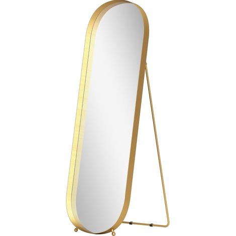 Specchio a figura intera con cornice in metallo dorato 160x50 cm per soggiorno e camera da letto (1/5)