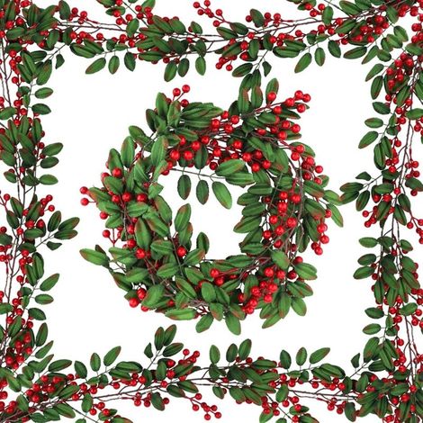 ZOLGINAH 195cm Décorations de Guirlande de Noël,Guirlande Noël de Baie Noel Guirlande Sapin Artificiel Décoration Guirlande Noël Guirlande Rotin de Noël Artificiel Vigne à Suspendre pour Vacances d'hi