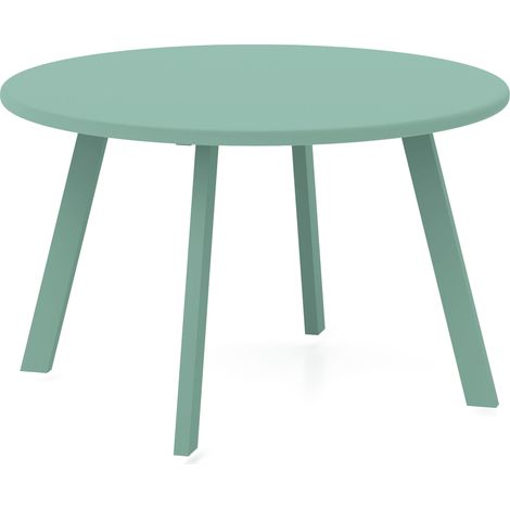 Table ronde basse de jardin 70 x 42 LYCOS vert d’eau (1/4)