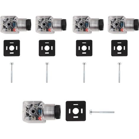 Solenoid Valve Connector, Fixing Screws, Transparent Housing, 12V DC, Water Industry (1/5)