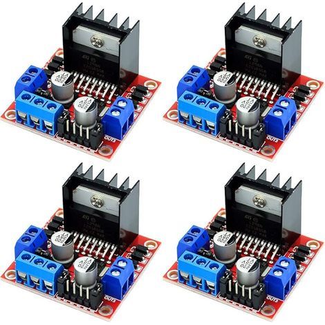 4 pièces L298N Module de carte de contrôleur d'entraînement de moteur double pont en H DC pas à pas pour Arduino (1/5)