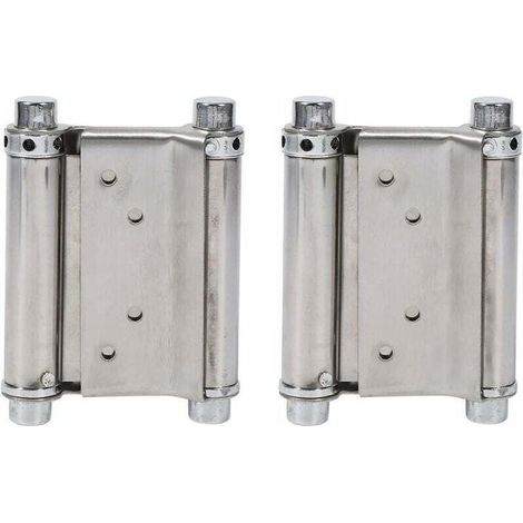 FENOPLASTICA2Pcs Charnières À Ressort Double Action en Acier Inox Charnières de Porte de Saloon Gond Porte Battante, Capacité de Charge Jusqu'à 15 Kg (1/5)