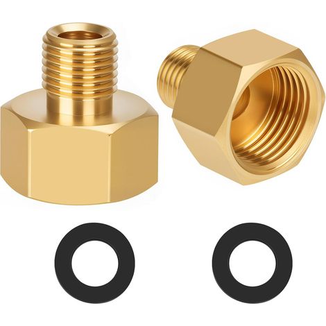 Lot de 2 adaptateurs de gaz GPL 1/2" droite vers 1/4" gauche Raccords de tuyau de gaz en cuivre pour cuisinière à gaz, réchaud tabouret, réchaud de camping, cuisinière à gaz (1/5)