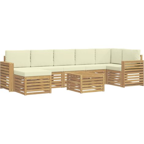 Ensemble de canapés d'extérieur 8 pcs Blanc et crème vidaXL (1/5)