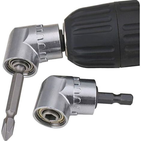 Tournevis Porte-Adaptateur 105 Degrés Perceuses à Angle Droit Pilote et Tournevis Adaptateur Renvoi d'angle pour Visseuse Hexagonal 1/4 '' Accessoires pour Tournevis, 6.35MM (1/4)