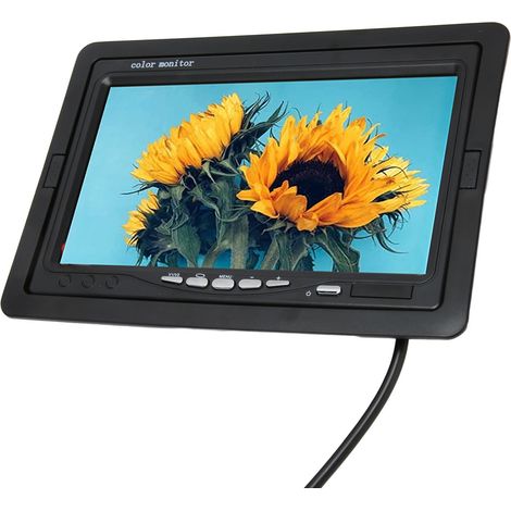 Écran TFT LCD 7 pouces rotatif couleur pour moniteur de recul, entrées AV doubles, pour DVD auto et système de surveillance. (1/5)