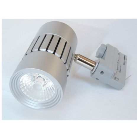 Projecteur LED 15W pour rail 3 allumages gris orientable 174X129mm 4000K 1265lm 230V dimmable 38° IP20 RAFALE TRAJECTOIRE 003721