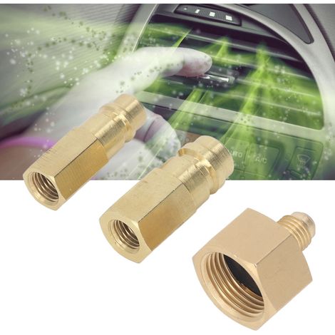 Adaptateur de Conversion AC Kit de Pièces Adaptateur de Réfection pour R134A Système de Climatisation Automobile [Cuivre, 1/4 SAE, 5 Pièces] (1/5)