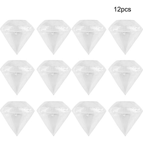 12-teilige, durchsichtige, rautenförmige Bonbonboxen für Hochzeiten und Partys (1/5)