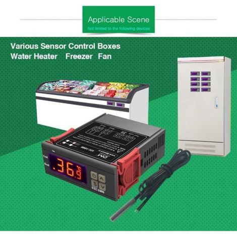 Régulateur de température - - STC-1000 - AC 110V-220V - Sonde NTC 1m - -50°C à 99°C (1/4)