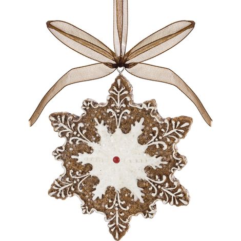Ciondolo a forma di stella con fiocco di neve in stile pan di zenzero, 8x7x1 cm (1/5)