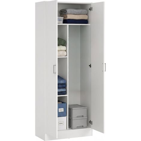 Armario multiusos 2 puertas Sora, 3 estantes, 34.6x180h cm blanco (1/5)