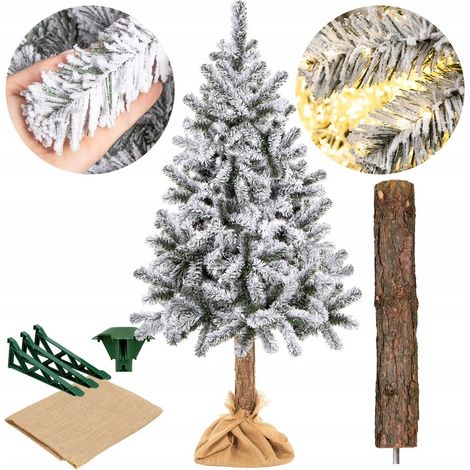 ALBERO DI NATALE ARTIFICIALE SU TRONCO ABETE INNEVATO 180 cm DENSO COME UNO VERO + GRATIS (1/5)