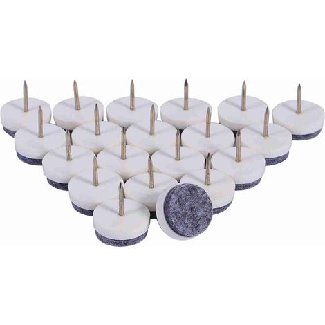 20x meubles Table chaise jambe sol feutre patin antidérapant glisse bricolage ongles protecteur blanc 24mm (1/5)