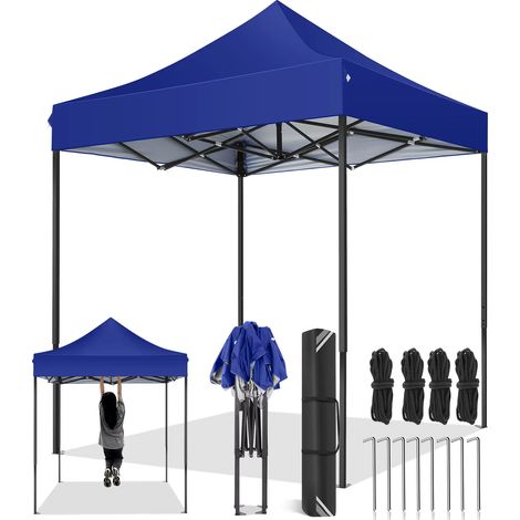 Gazebo pliant 2x2m, imperméable, Stable, résistant à l'hiver, tente de jardin et de fête extérieure facile à utiliser, hauteurs réglables (1/5)