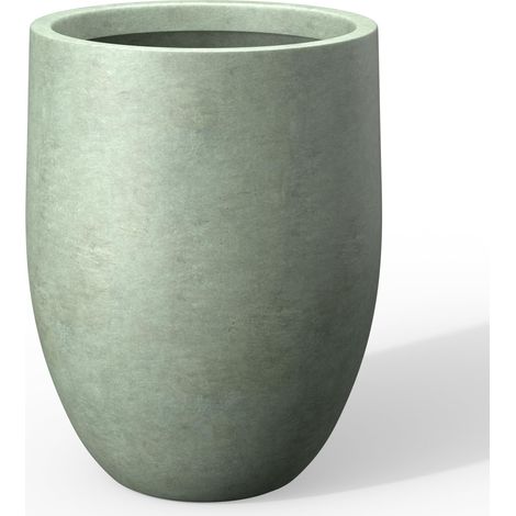 Kante Grande jardinière en béton de 55 cm de Hauteur d’intérieur et extérieur, Pot décoratif avec Trou de Drainage et Bouchon en Caoutchouc, Style Rond Moderne, pour Jardin et Maison, Vert Menthe (1/5)