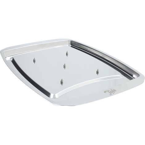Plateau à découper INOX 35,5 x 25 cm avec 5 Pointes, Centre surélevé et Canal à jus, Plateau Service Viande volaille, Robuste, Finition polie, Compatible Lave-Vaisselle (1/5)