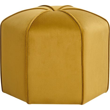 Puf moderno dormitorio sala de estar tejido de terciopelo amarillo Wishek