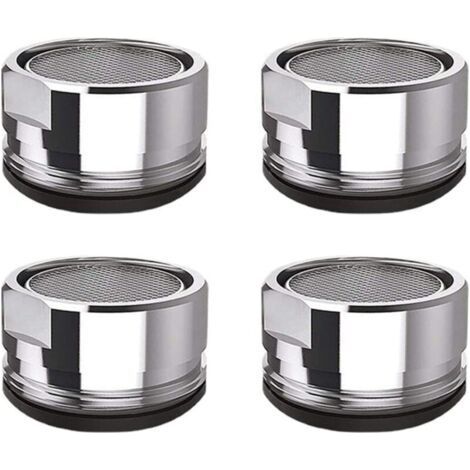 Set mit 4 Edelstahl-M24-Wasserhahn-Luftsprudlerfiltern, geeignet für Küchen- und Badezimmerarmaturen. (1/4)