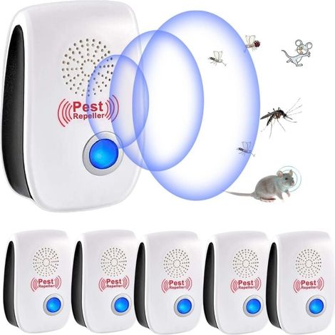 Ultrasonic Rodent Repellent, 6pcs Ultrasonic Mouse and Rat Repellent, Electronic Indoor Insect Repellent for Mice, Rats, Ants, Spiders and Mosquitoes MUMU (1/4)